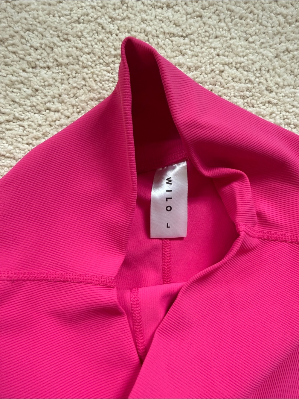 Wilo Bright Fuchsia Leggings with Light Pink Side Panels - Picture 2 of 3
